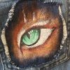 Tiger Eyes Hand Painted Jeans - Image 2