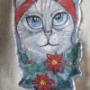 Christmas Kitty Hand Painted Jeans - Image 2