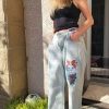 Christmas Kitty Hand Painted Jeans - Image 3