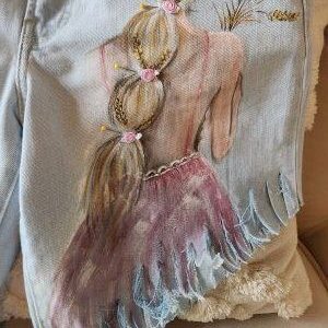 Thanksgiving Girl Hand Painted Jeans