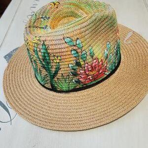 Handpainted Mexican Theme Hat